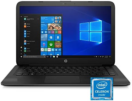 HP Stream 14-Inch Laptop, Intel Celeron N4000, 4 GB RAM, 64 GB eMMC, Windows 10 Home in S Mode (14-cb159nr, Jet Black)