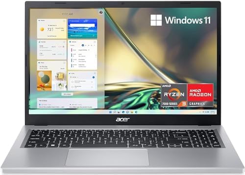 acer 2023 Newest Aspire 3 Laptop, 15.6″ FHD Display, AMD Ryzen 3 7320U Processor, 8GB LPDDR5 RAM, 256GB SSD, AMD Radeon Graphics, USB Type A&C, WiFi 6, Bluetooth, Windows 11 Home in S Mode