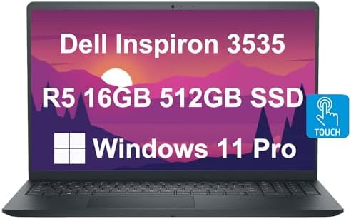 DELL Inspiron 15 15.6″ Business Laptop (FHD Touchscreen, AMD Ryzen 5 7530U, 16GB RAM, 512GB PCIe SSD, (6-Core Beat i7-1165G7)) Numeric Keypad, Webcam, 2023 Inspiron 3000 3535, Win 11 Pro, Carbon Black