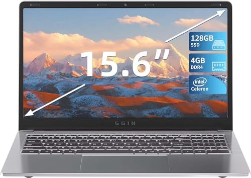 Naclud Laptop 4GB DDR4 128GB SSD, 15.6 Inch Windows 11 Laptops Computer with Intel Celeron Qaud-Core Processor, Intel UHD Graphics 600, USB3.0, Mini HDMI, Webcam, Wi-Fi, Bluetooth 4.2