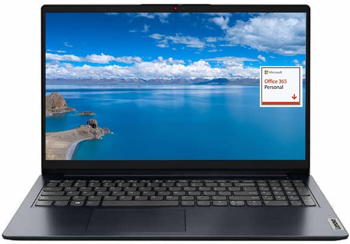 Lenovo IdeaPad 1 15.6″ FHD Laptop Newest, Intel Pentium Silver N6000, 12GB RAM, 256GB PCIe SSD+128GB eMMC, 1 Year Microsoft Office 365, Webcam, Type-C, SD Card Reader, Wi-Fi 6, Windows 11