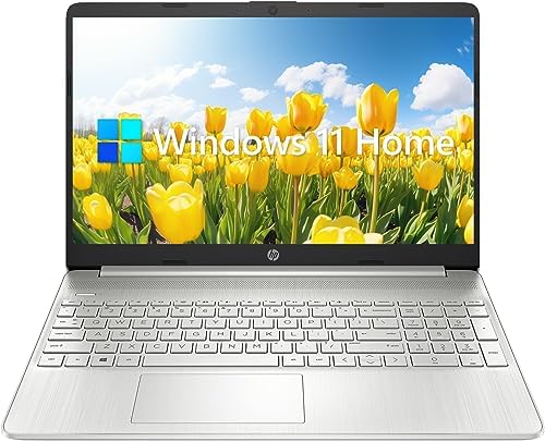 HP 2023 Newest Laptop for Business and Student, 15.6” HD Display, AMD Ryzen 3 5300U 4-Core Processor, 16GB RAM, 512GB SSD, Wi-Fi, Type-C, Media Card Reader, Windows 11 Home, Silver, KKE Accessories